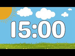 15 Minute Cute Calm Summer Classroom Timer (No Music, Happy Harp Alarm at End)