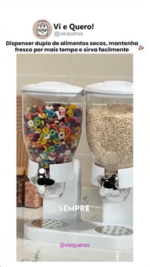 Dispenser Duplo de Alimentos Secos #dispenser #grãos #aveia #cereal #lentilha #shopee #achadinhos
