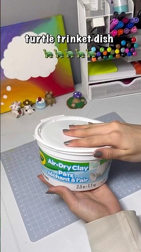 Air dry clay DIY turtle jewelry holder