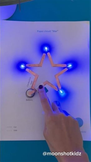 DIY “Star” series circuit. Easy and fun paper circuit project for beginners.