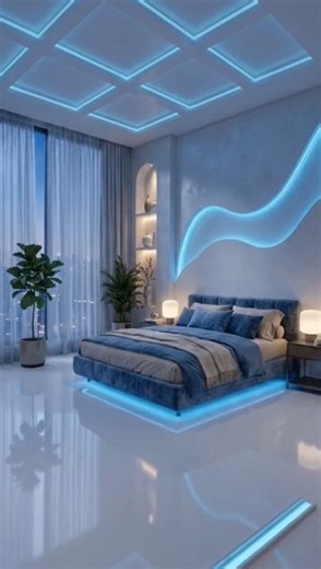 Luxury Blue LED Bedroom Transformation | Modern Bedroom Makeover Timelapse 2026