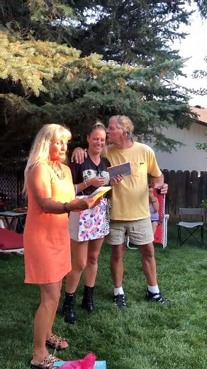 Lala Libra  Live Laugh Love on Instagram: "Well as cute as I tried to capture this moment, it didn’t go as planned  I may have waited a little too long at a wine party to surprise my parents  #pregnant #surprise #herdingcats #welcomehome #partycrasher #illhavejuice #babybump"