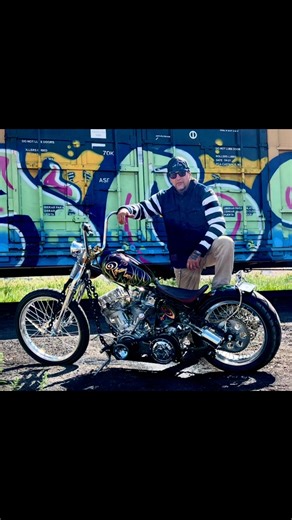 Billy Lane on Instagram: "Feast your eyes on @indianlarrymotorcycles masterpiece, chain of mystery. Link in bio to YouTube video, I show you every detail of this tattooed beast. Give a shout to @keino_sasaki @paulcoxindustries & @robertpradke , they had a lot to do with this chopper. Thanks to @legendsmotorcyclemuseum for letting me ride. #indianlarry #chopper #panhead #shovelhead #harleydavidsonmotorcycles #harley #harleydavidson #motorcyclesofinstagram #moto #harleysofinstagram #harleylife #mo