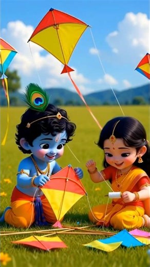 Krishna & Radha's Kite Flight #shorts #pongal2026 #trending #makarsankranti #happymakarsankranti