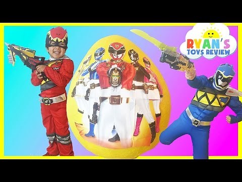 GIANT EGG SURPRISE OPENING POWER RANGER DINO CHARGE