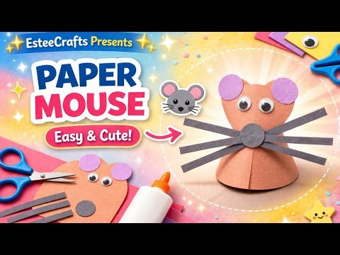 Easy Paper Mouse Craft 🐭 | Cute DIY Craft for Kids