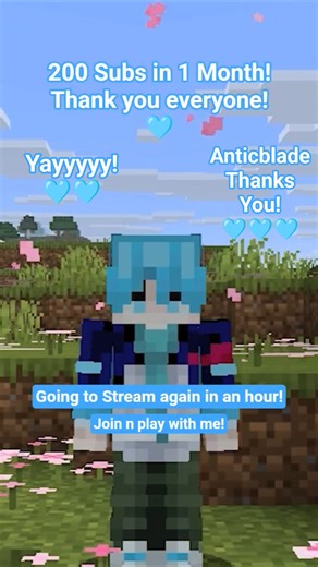200 Subscriber Special! Streaming Again! 🩵 #anticblade #minecraft #minecraftlive