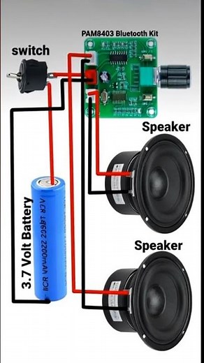 PAM8403 Bluetooth Audio Amplifier Board Connection & Wiring | DIY Stereo Kit Setup