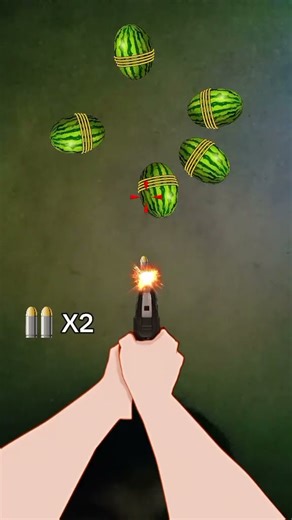 🍉🔫 Can You Shoot 8 Watermelons with 6 Bullets?! #gaming