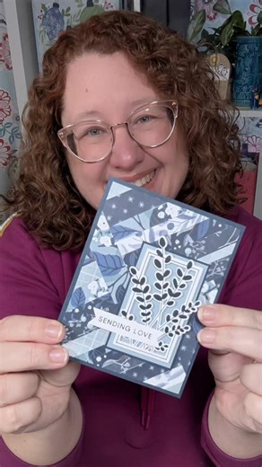 Heidi Collins, On Y Go! Stamping, Paper Crafts Teacher | Got scraps? Check out this fun card making technique that is perfect for using up patterned paper scraps. I used the True Blue Florals... | Instagram