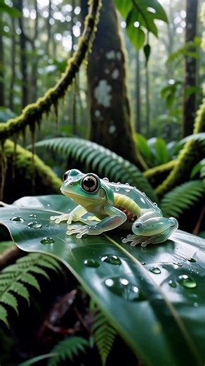 Glass Frog In The Amazon Rainforest‼️ #wildlife #wildanimals