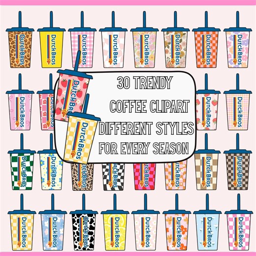 30 Iced Coffee PNG Clipart Bundle | Trendy Coffee Aesthetic Pngs | Barista & Overstimulated Caffeine Clipart |coffee Lover, Sublimation, DTF - Etsy