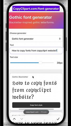 Gothic Font Generator 👑 Copy & Paste Instantly #copypaste #smartphone #tech