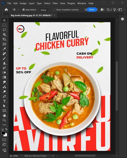 101K views · 786 reactions | How to create this food flyer design in adobe photoshop #bigsmileediting | Big Smile Editing | Facebook
