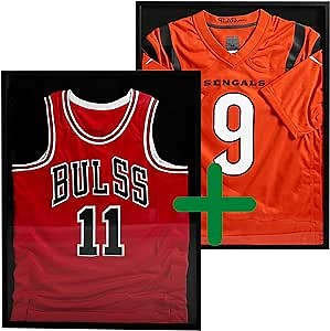 Amazon.com: Two Pack Jersey Display Case - Large and Medium Frames Shadowbox for Soccer, Basketball, Football, Baseball and Hockey Uniform, Shirt, Black Wood and Acrylic (2 Pack) : Sports & Outdoors