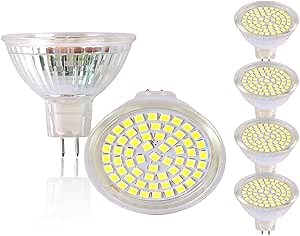 MR16 led Spotlight Bulb GU5.3 Base 110V 120V 130V 5W led Light lamp Bulb Daylight 6000K Cool White 50W Halogen Bulb Replacement for Landscape Flood Track Lighting (Cool White 6PCS)