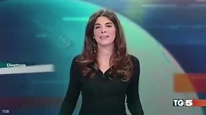 Italian presenter accidentally flashes underwear on live TV