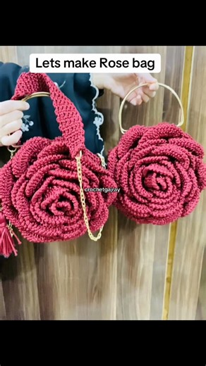 Create Your Own Crochet Rose Bag