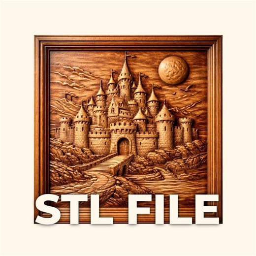 Fantasy Castle Stronghold STL File – Medieval Fortress Relief Cut Design for CNC & 3D Printing | Commercial Use | Digital Download - Etsy
