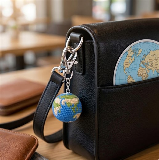 Crochet Earth Keychain, Crochet Globe Keyring, Mini Planet Earth Bag Charm, Earth Day Gift, Project Hail Mar as Seen in the Movie - Etsy
