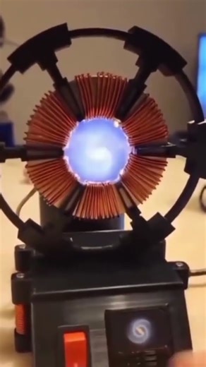Engineer creates a plasma vortex in a magnetic field. You can see the ionized gas twist, stabilize..