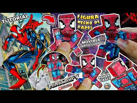 How to make Spider-Man from THE SPIDER-VERSE articulated Minecraft paper figure Papercraft Tutorial