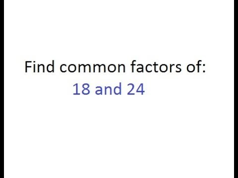 Common Factors | How to find Common Factors of two numbers