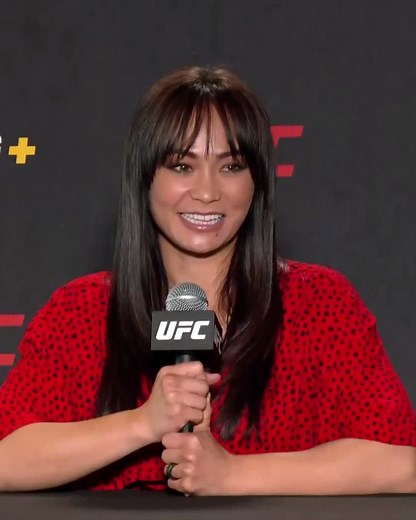 The Karate Hottie gets on the mic before headlining #UFCVegas26🎙 | UFC