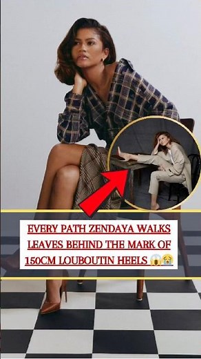 Every path Zendaya walks leaves behind the mark of 150CM Louboutin Heels 😱😭 #zendaya #shorts