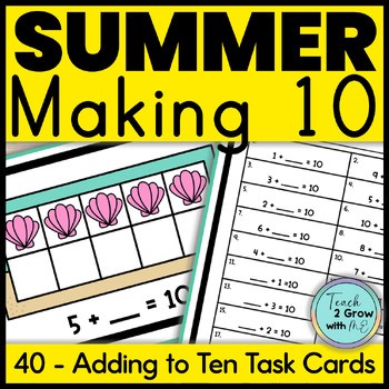 Summer Addition Practice within 10 using Ten Frames Addition Strategies 10 Frame