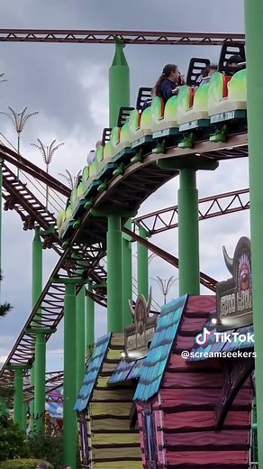 Thrilling Green Scream Roller Coaster at Adventure Island