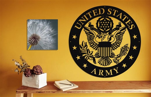 US Army Crest Metal Sign, United States Army Gift, Veteran Gift, Army Crest Wall Art, USA Patriotic Gift, Laser Cut Metal Sign - Etsy