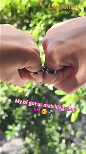 Two Hearts One Promise | Custom Matching Couple Heart Rings