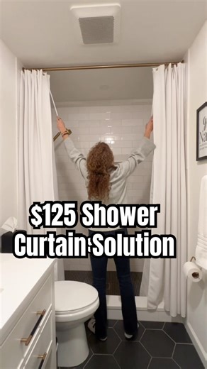 $125 Shower Curtain Solution Instead of $1000 Glass Doors