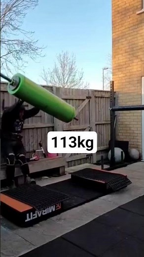 Nearly going through the fence whilst log pressing #consistency #strongman #discipline