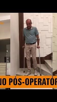 Qual a forma correta de caminhar de muletas para subir e descer escadas? PÓS-OPERATÓRIO