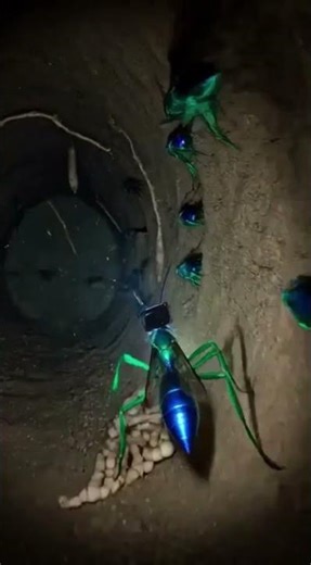 Jewel Wasp POV: Entering the Dark Underground Burrow | 4K AI Macro