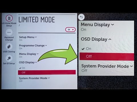Disable LG TV OSD (On Screen Display) Using Hotel Mode, How To