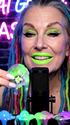 Alien Slime Sushi ASMR 👽🍣 | AI Granny Mukbang | Toxic Glow Eating Sounds