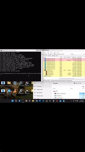 MalwareDevelopment on Instagram: "Rootkit: Hide Process from Task manager and other monitoring tools | Windows kernel rootkit | Tested on real system(not in vmware) | Exploiting kernel driver which will work on all windows Version ( bypassing every security )"