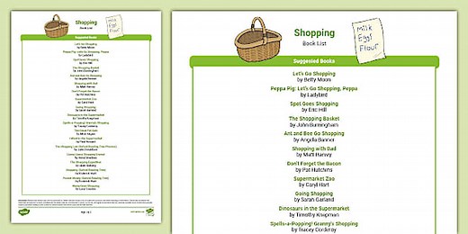 Shopping-Themed Book List