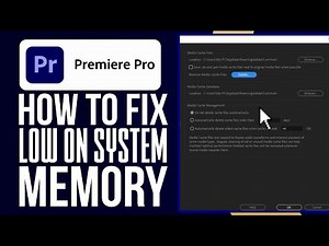 How To Fix Adobe Premiere Pro Low On System Memory (Best Method!)