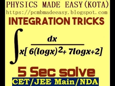 JEE INTEGRAL CALCULUS TRICKS; REDUCTION FORMULAE; INTEGRATION BY SUBSTIT...
