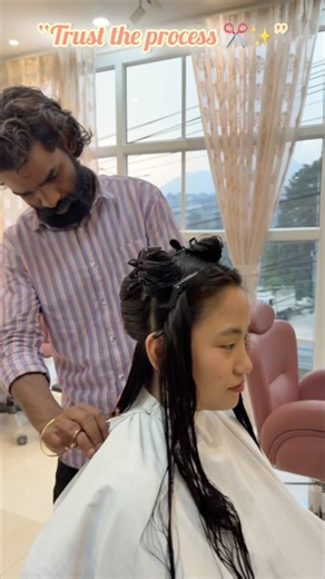 come get my hair done with me 💇🏻‍♀️🍵💕#haircut #preppy #algorithm #youtubeshorts #trending