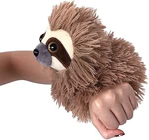 The Petting Zoo Sloth Stuffed Animal Plushie Slap Bracelet, Gifts for Kids, Slapstix Wildlife Animals, Sloth Plush Toy, 10 inches