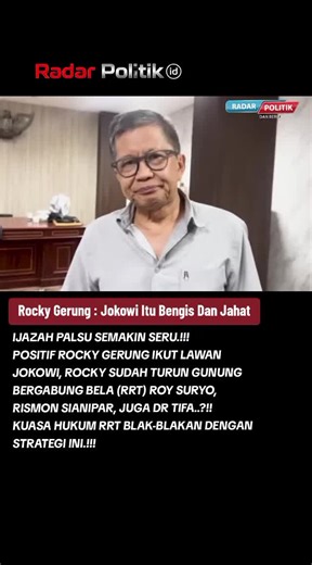 Ijazah Palsu: Rocky Gerung Lawan Jokowi