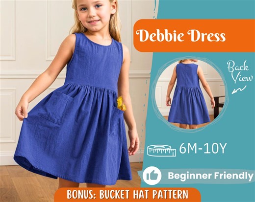 Dress Sewing Pattern for Kids, Dress Pattern, Kids Pattern, Summer Dress Pattern, Beginner Pattern, Sewing Pattern Toddlers, Baby Pattern - Etsy