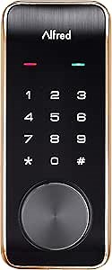 Alfred DB2-B Smart Door Lock Deadbolt Touchscreen Keypad, Pin Code + Key Entry + Bluetooth, Up to 20 Pin Codes (Gold)