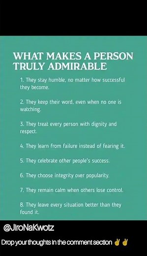 What makes a person admirable..