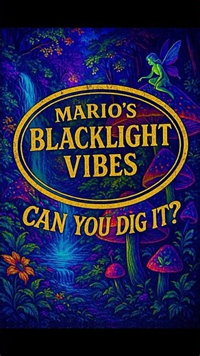 Blacklight Vibes: PaToons art + Mario and the Clones music. Glow, vibe, and dig it!